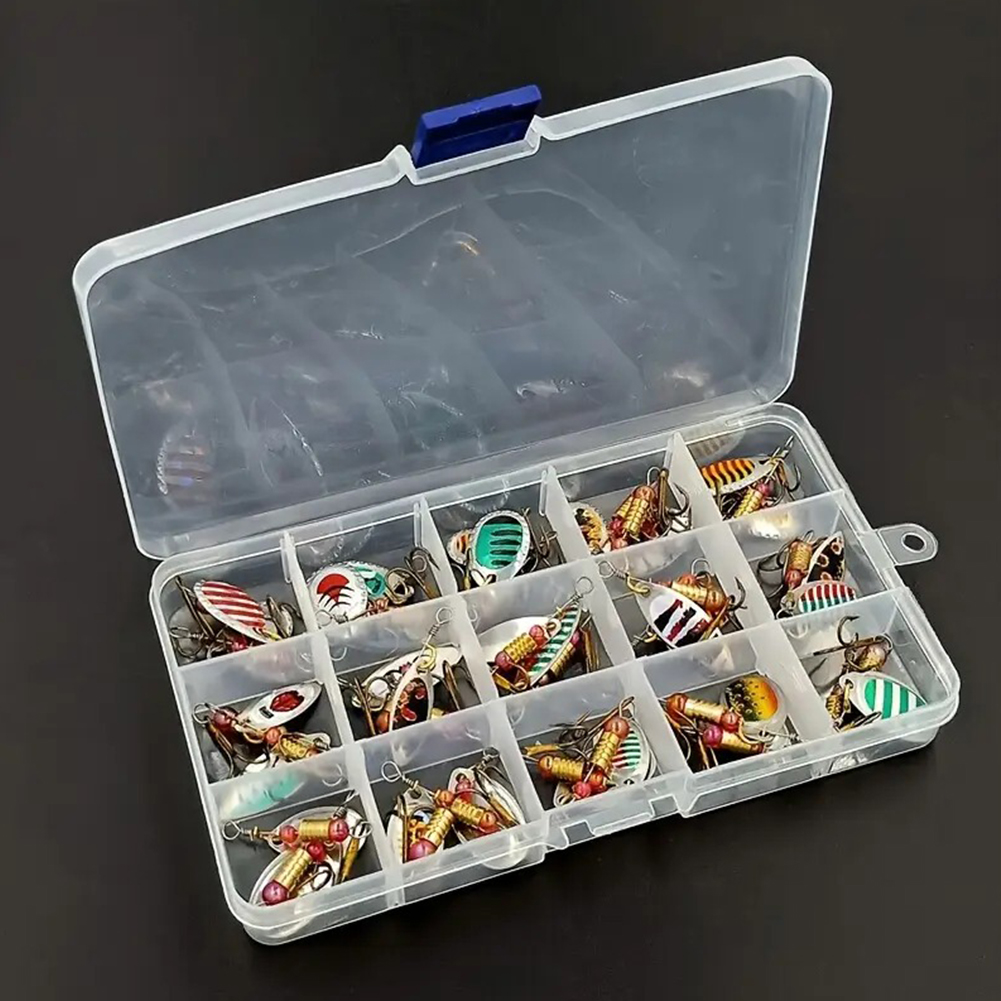 Fishing Lure Spinner - เหยื่อตกปลาแบบช้อนโลหะ 30 ชิ้น พร้อมตะขอสามทาง เหยื่อปลอมแบบสปินเนอร์ เหยื่อตกปลาแบบ