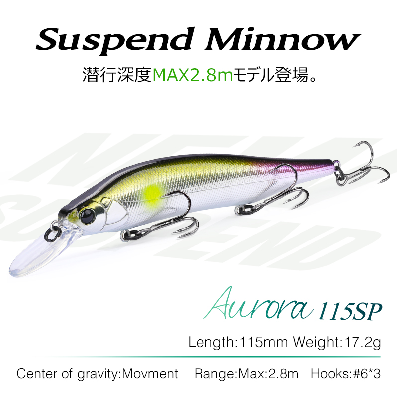 TSURINOYA 115mm 17.2g ระงับ Mi - Fishing Lure Jerkbait บทวิจารณ์และราคา