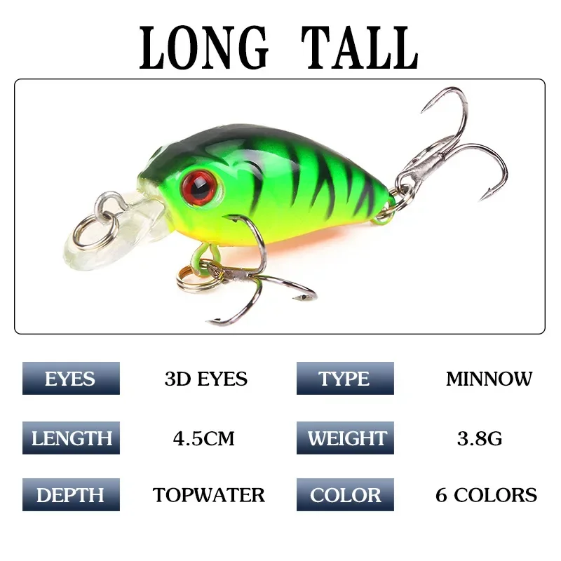 4.5 ซม.4g 1pcs MINI Minnow Fis - Fishing Lure Topwater บทวิจารณ์และราคา