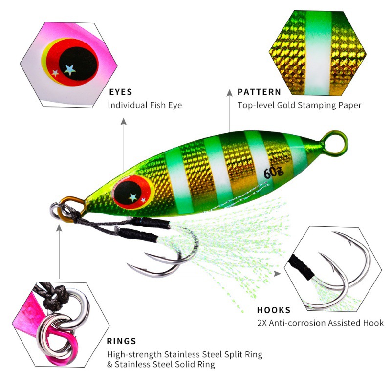 โลหะ Jig Lure Hard ประดิษฐ์ Bi - Fishing Lure Spoon บทวิจารณ์และราคา