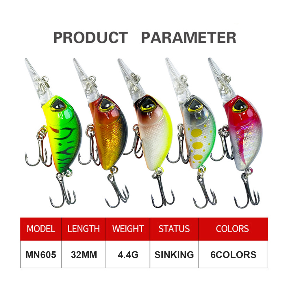 3.2 ซม.4.4g เหยื่อตกปลา Sinkin - Fishing Lure Jerkbait บทวิจารณ์และราคา